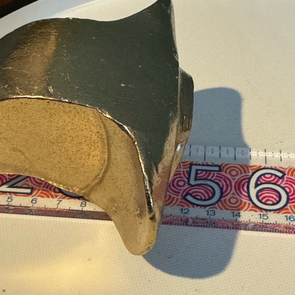 GOLD ELEPHANT wall hook chunky minimalist textured metallic decor Trunk Up - Picture 5 of 7